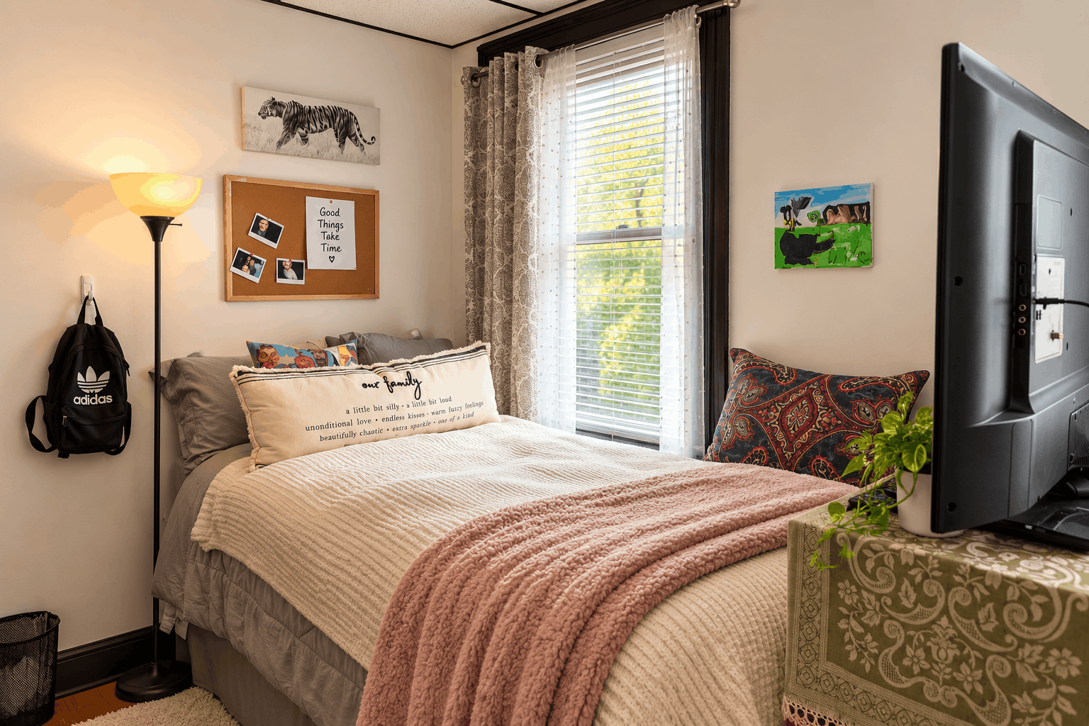 Bedroom white sheets